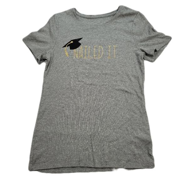 Graduation "Nailed It" T-shirt size Medium Juniors - Picture 1 of 7